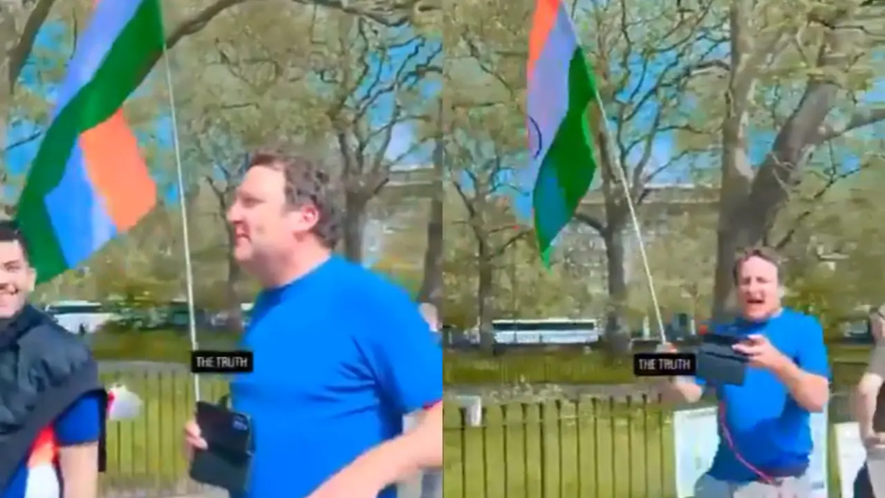 British Man Proudly Waves Indian Flag, Bashes Pakistan Over Kashmir On Streets of London, Video Viral