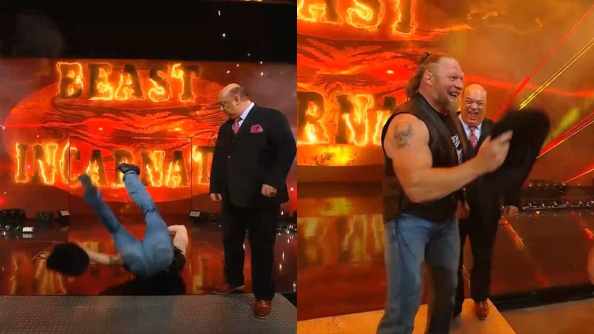 Brock Lesnar Falls During WWE RAW Entrance