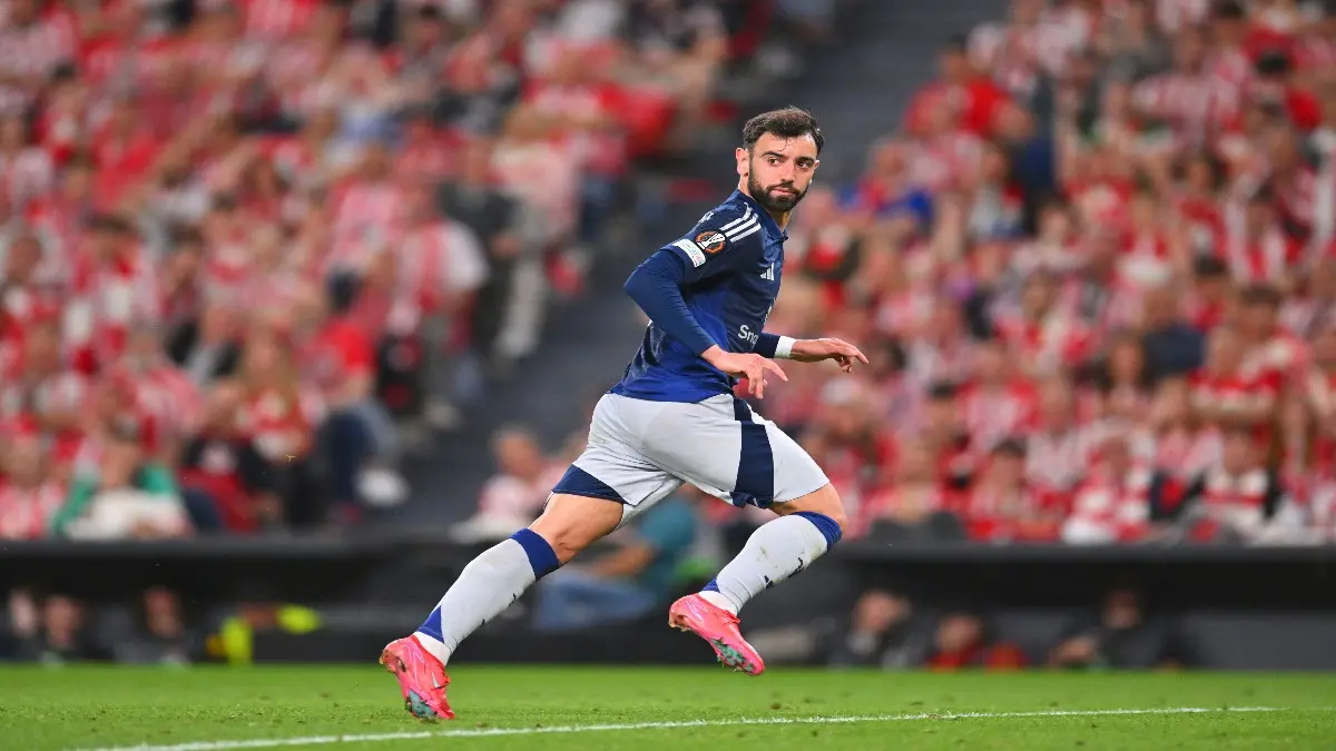Manchester United Not To Entertain Any Offers For Bruno Fernandes After Al-Hilal Interest Revealed: Reports Bruno Fernandes celebrates after scoring against Athletic Bilbao