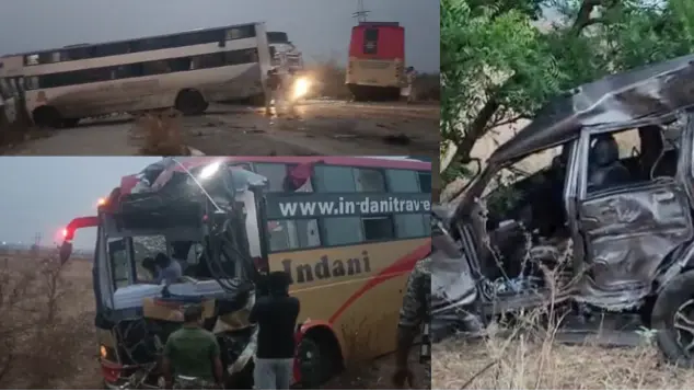 बस और बोलेरो की आपस में टक्कर