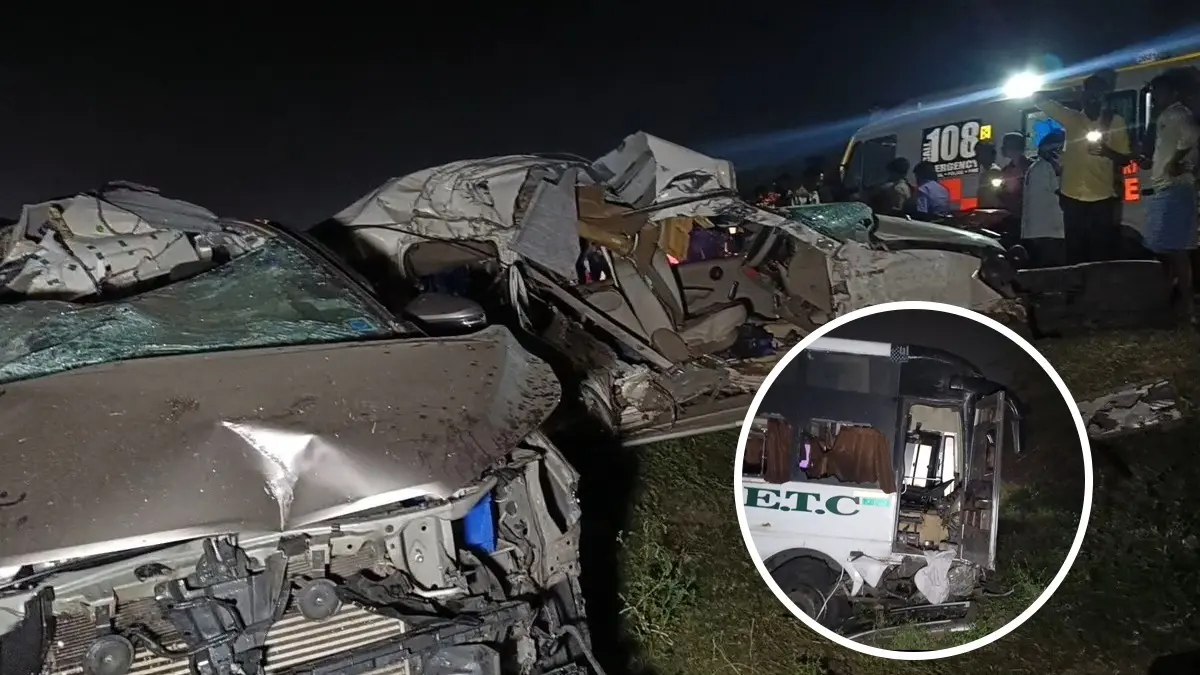 Bus Tyre Burst Triggers Fatal Crash in Tamil Nadu’s Cuddalore District, Seven Killed