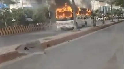 Bus Catches Fire Near Noida City City Centre, People Terms it 'Fireball' bus catches fire