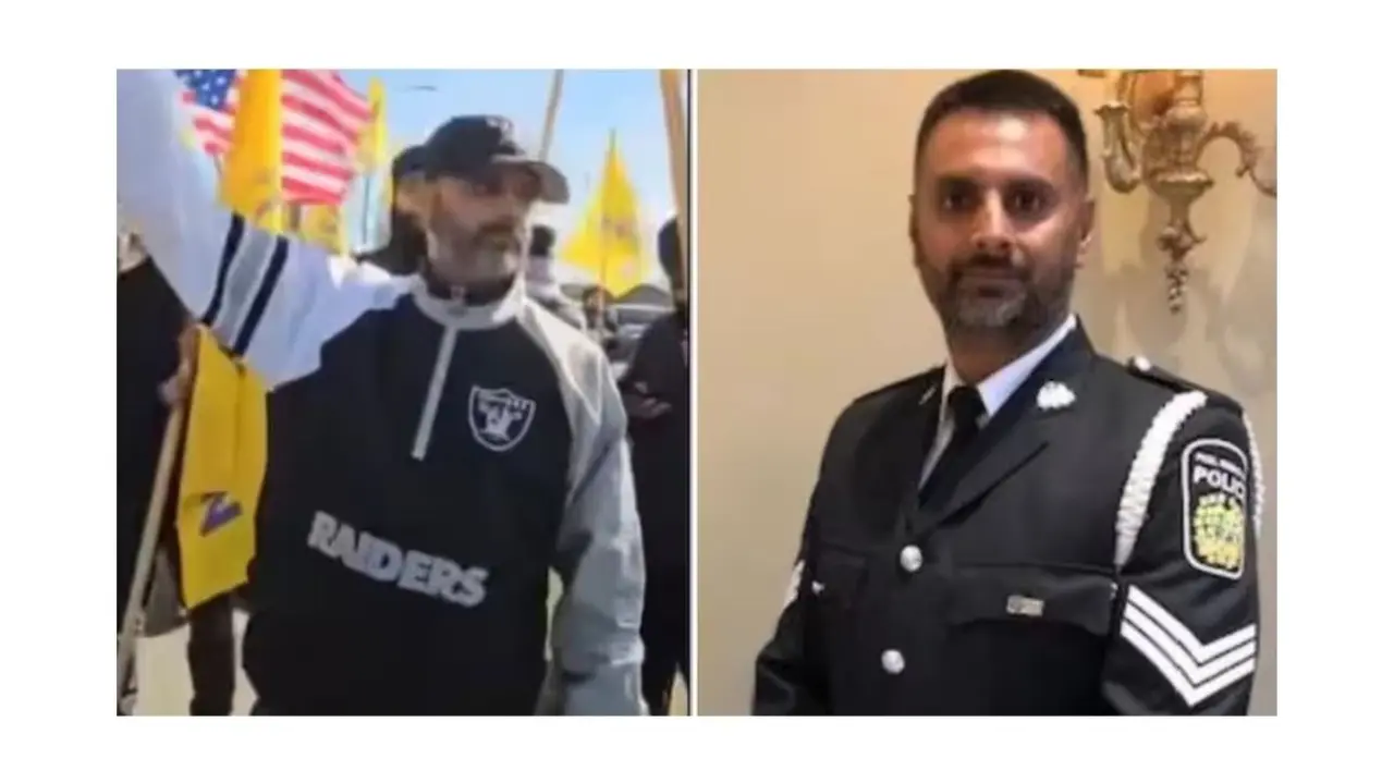 Canadian Cop Who Participated in Pro-Khalistani Protests and Attacked Hindus, Suspended Canadian Cop Suspended