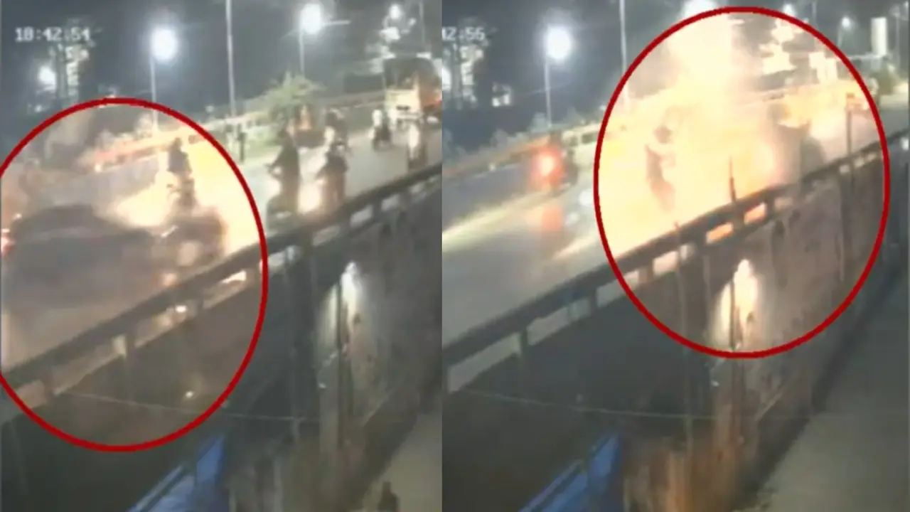 Car Driver's Heart Attack Leads To Horrific Crash In Thane; 4 Killed | VIDEO Car Driver's Heart Attack Leads To Horrific Crash In Thane; 4 Killed | WATCH