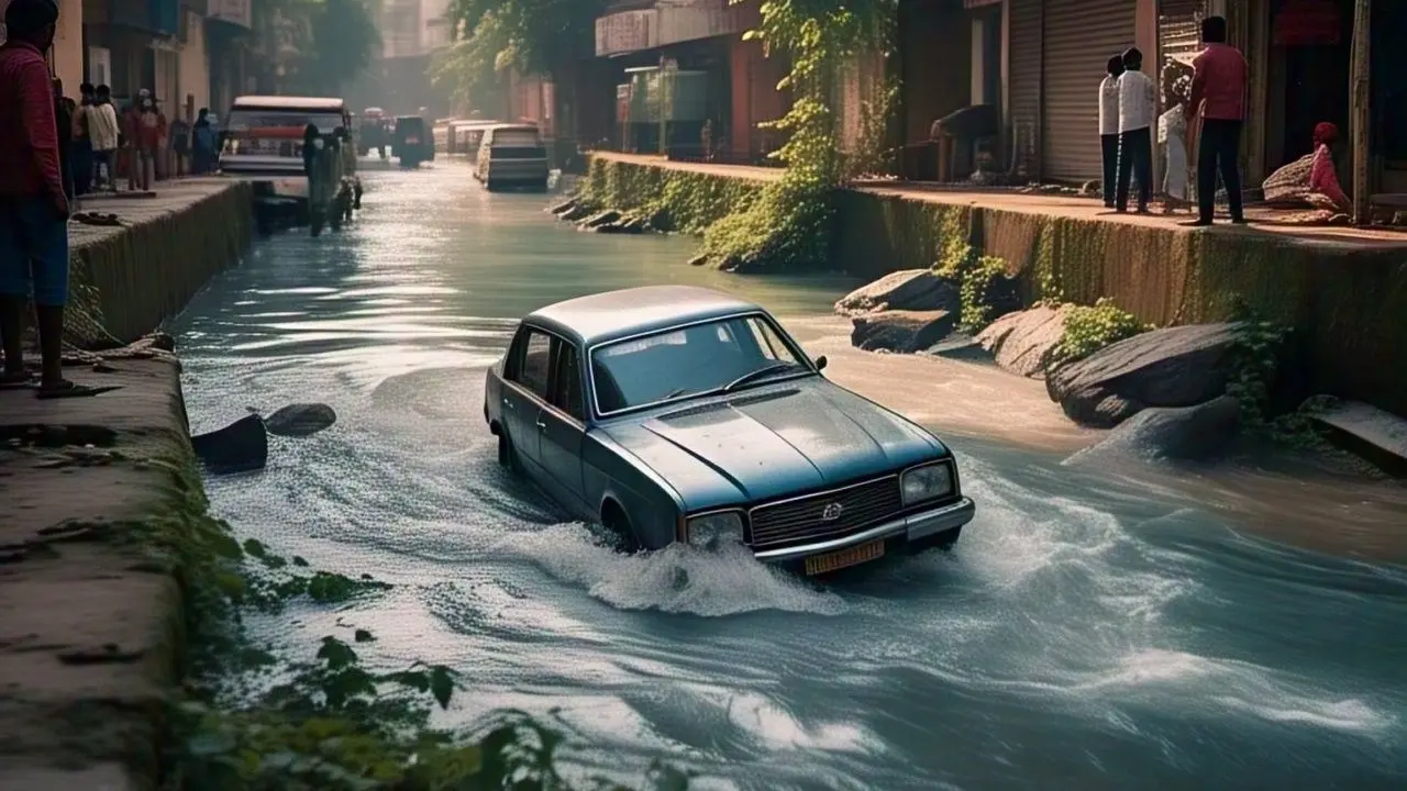 छत्तीसगढ़: प्रधानमंत्री के कार्यक्रम में लोगों को ले जा रही एसयूवी के नदी में गिरने से दो लोगों की मौत, सात घायल CAR fALL IN RIVER