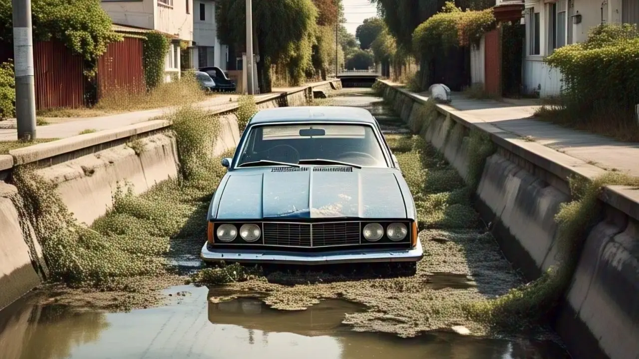 Car fell into a canal in Ahmedabad