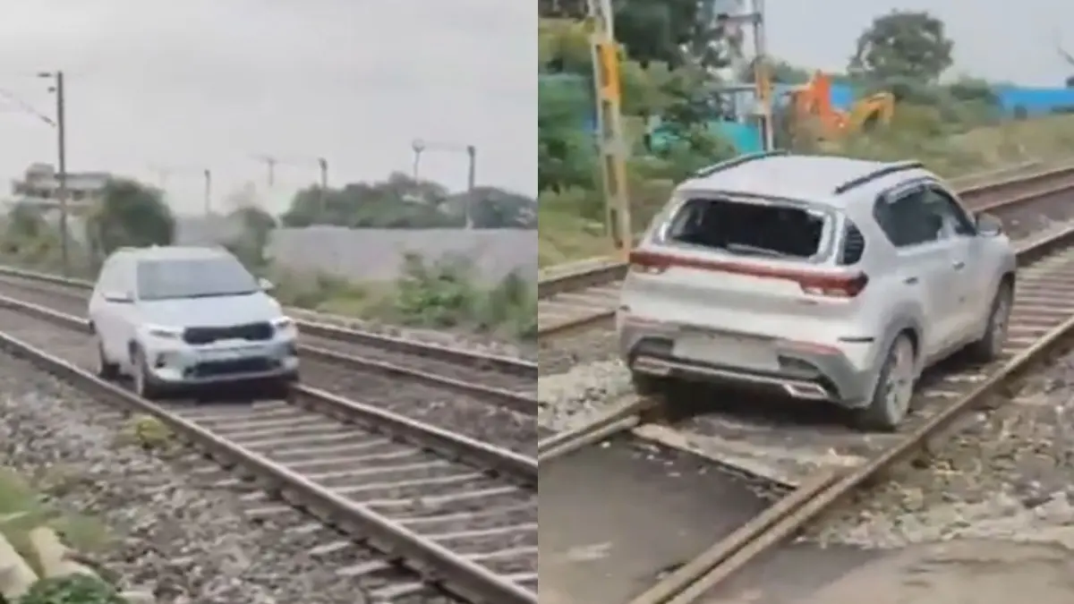 car-on-railway-track-video-viral