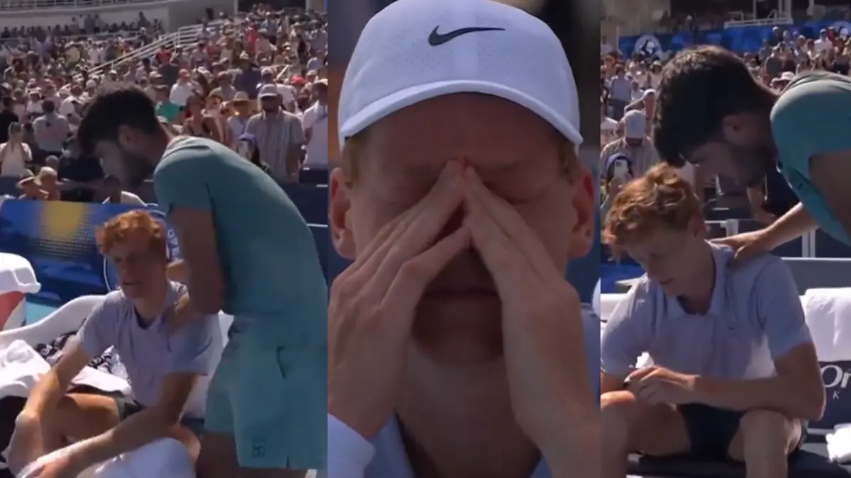 WATCH: Carlos Alcaraz Comforts A Heartbroken Jannik Sinner After He Retires Mid-Match In The Cincinnati Open Final Carlos Alcaraz consoles a heartbroken Jannik Sinner