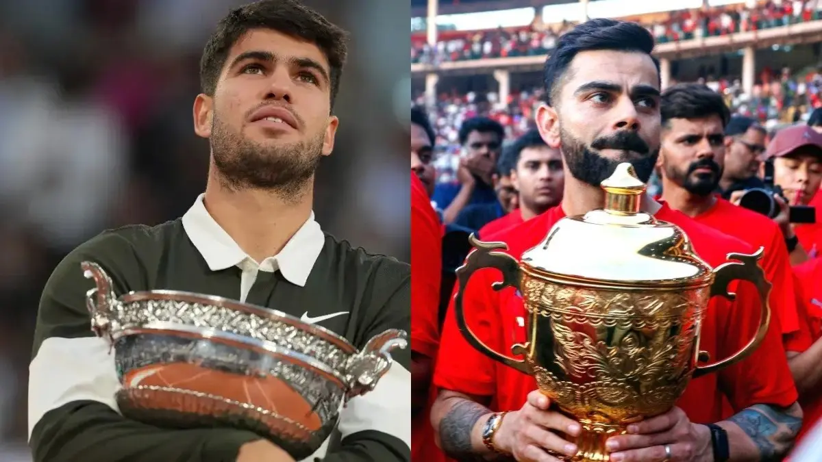 Carlos Alcaraz-Virat Kohli Comparison Draws Spotlight During French Open 2025 Final; Audio Goes Viral Carlos Alcaraz (L), Virat Kohli (R)