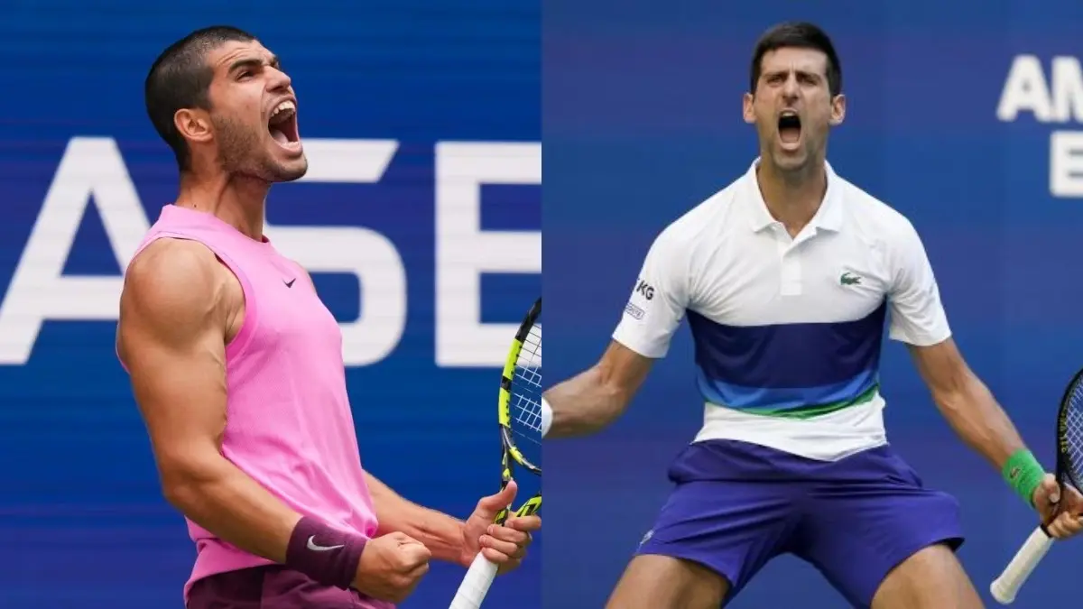 US Open 2025 carlos Alcaraz beat Novak Djokovic in one sided semifinal