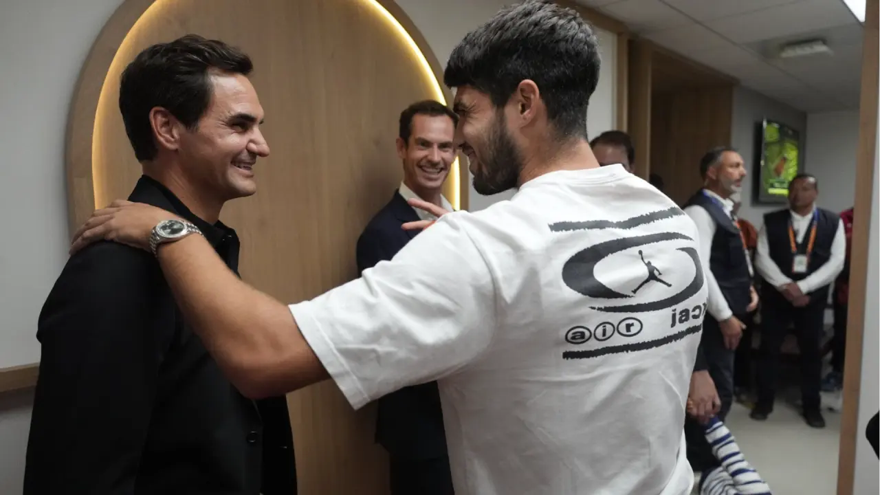 Roger Federer Sarcastically Tells Carlos Alcaraz to Retire, Elicits Laughter From Rafael Nadal and Novak Djokovic Carlos Alcaraz Roger Federer French Open 2025