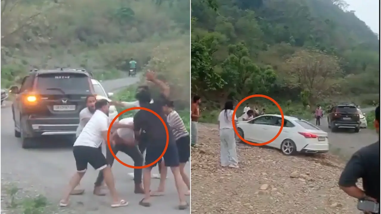 Cars' Collission on Dehradunb Highway Leads to Full-Blown Fight, Video Goes Viral