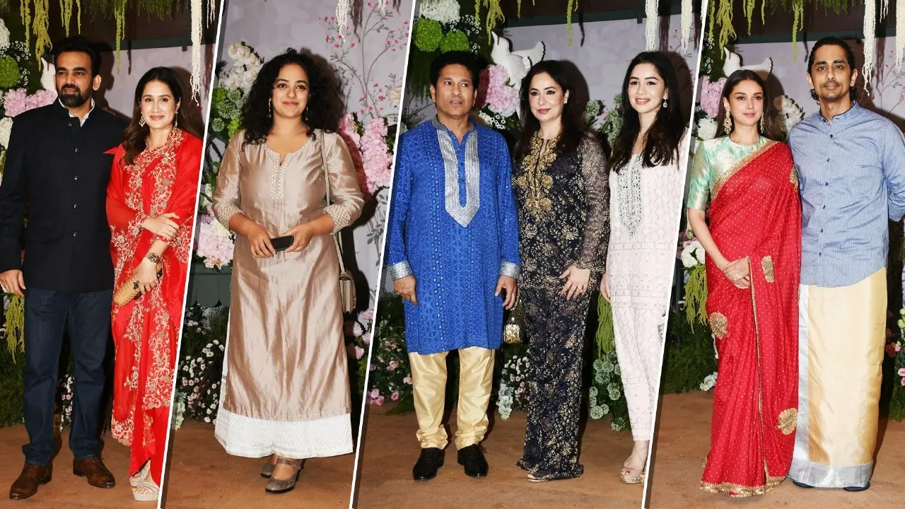Sara Tendulkar, Nithya Menen, Aditi Rao-Siddharth At Eka Lakhani, Ravi Bhagchandka's Engagement Bash Celebs at engagement bash n Mumbai
