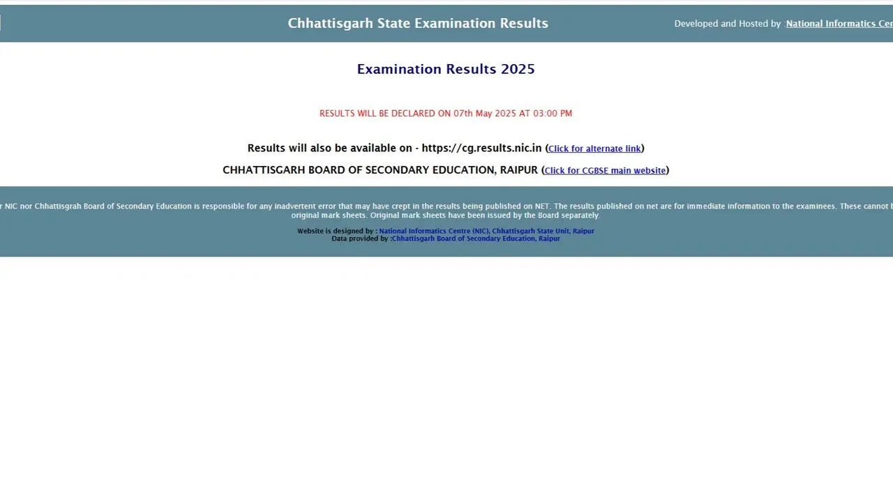 CGBSE CG Board Result 2025: Chhattisgarh 10th, 12th Result OUT on cgbse.nic.in, Know How to Check CGBSE CG Board Result 2025
