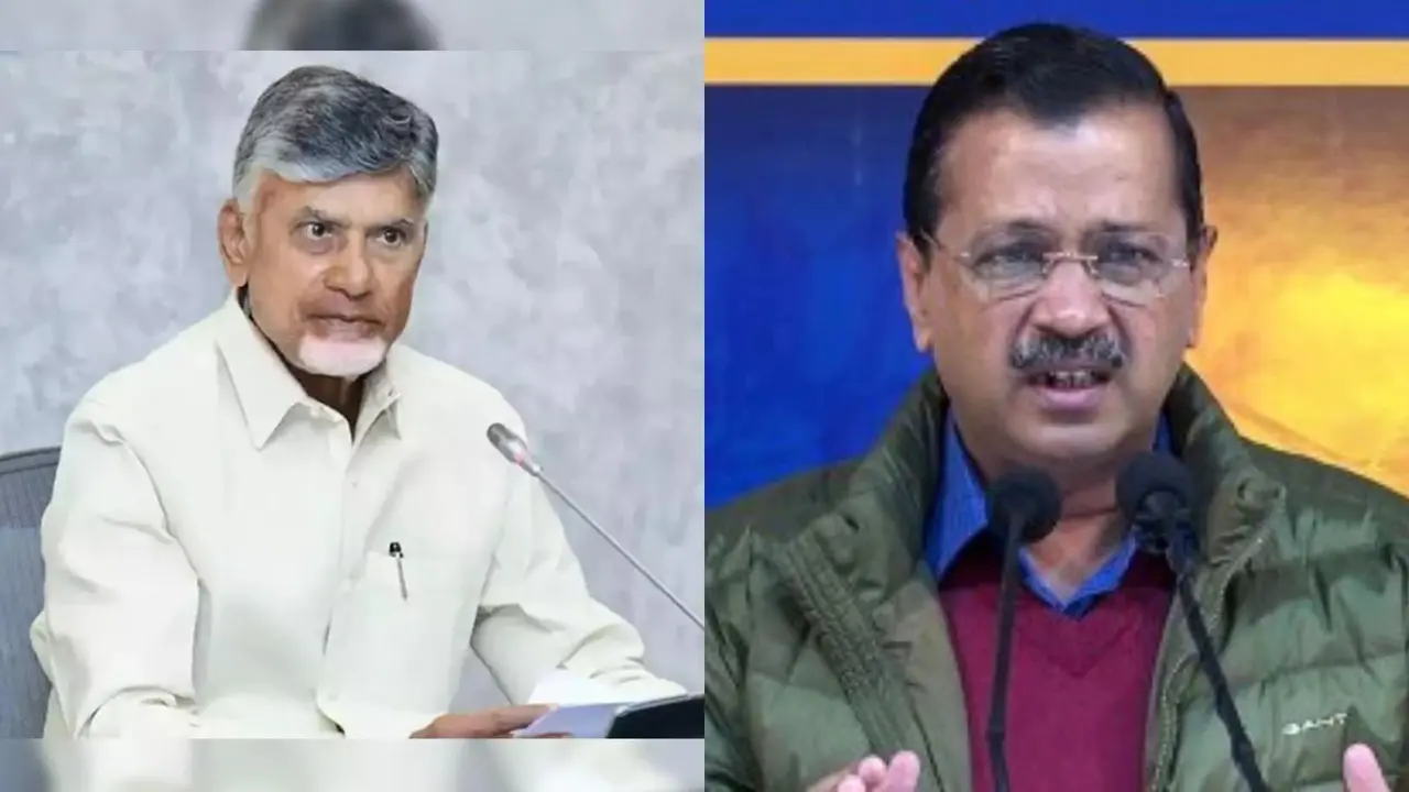 Chanrababu Naidu (L) and Arvind Kejriwal (R)