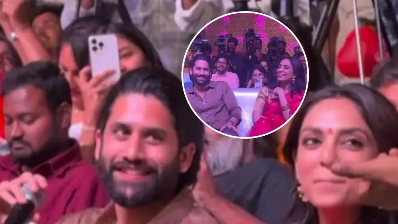 ChaySo's Romantic Moment Viral! Sobhita Dhulipala Blushes As Naga Chaitanya Calls Her 'Bujji Thalli' At Thandel Success Event ChaySo At Thandel's success event