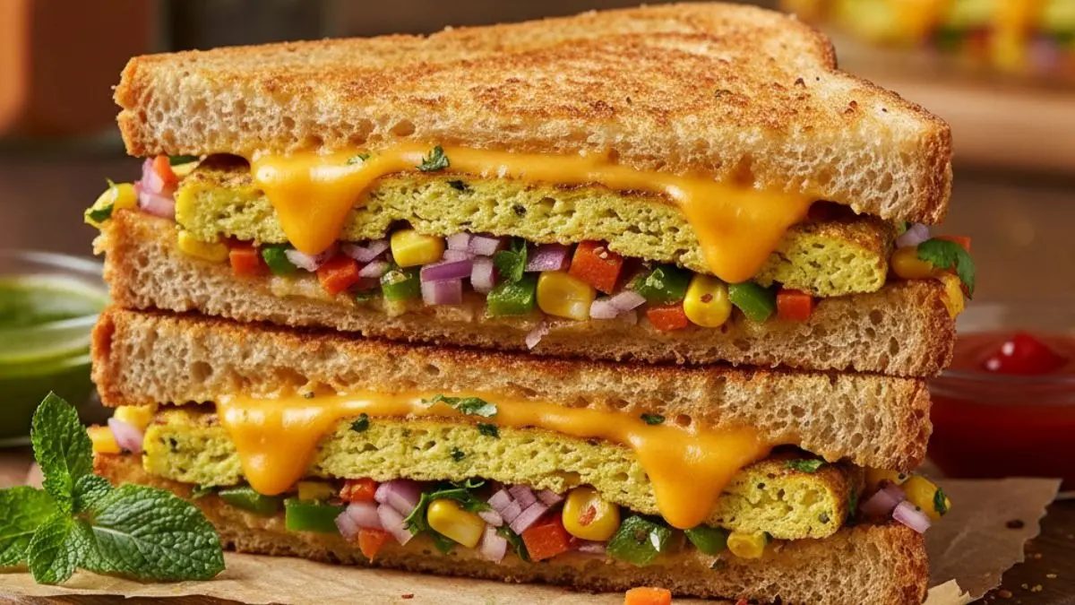 cheese besan toast sandwich for winter breakfast healthy and quick recipe