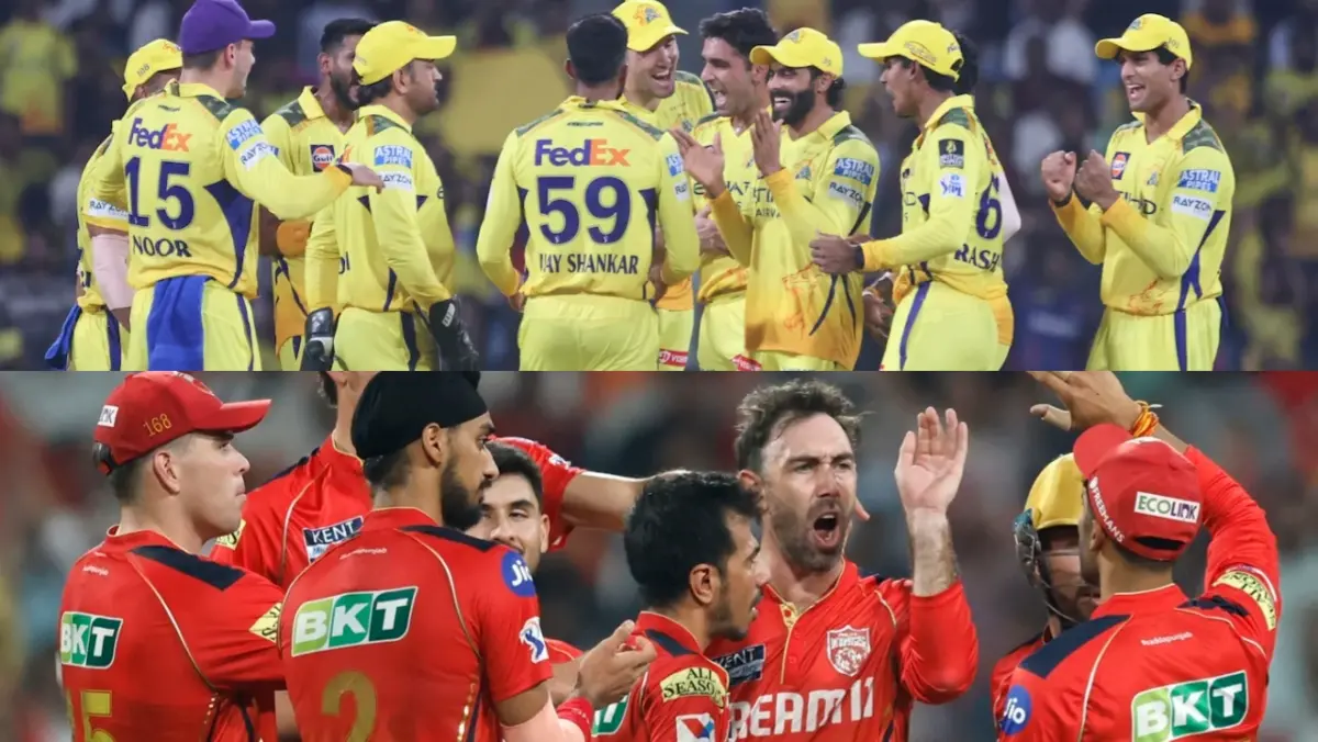 Chennai Super Kings and Punjab Kings during IPL 2025
