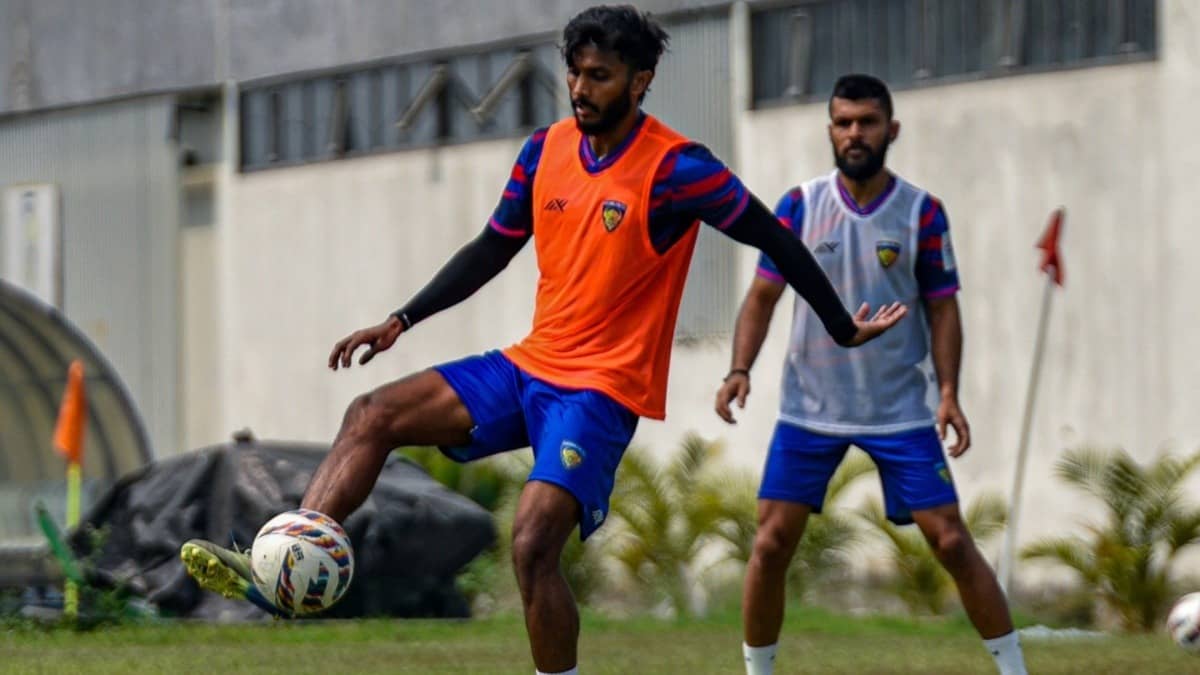 Chennaiyin FC players during practice