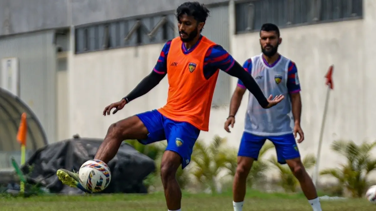 Chennaiyin FC Face Odisha Test For First Win Of Indian Super League 2025-2026 Chennaiyin FC players during practice
