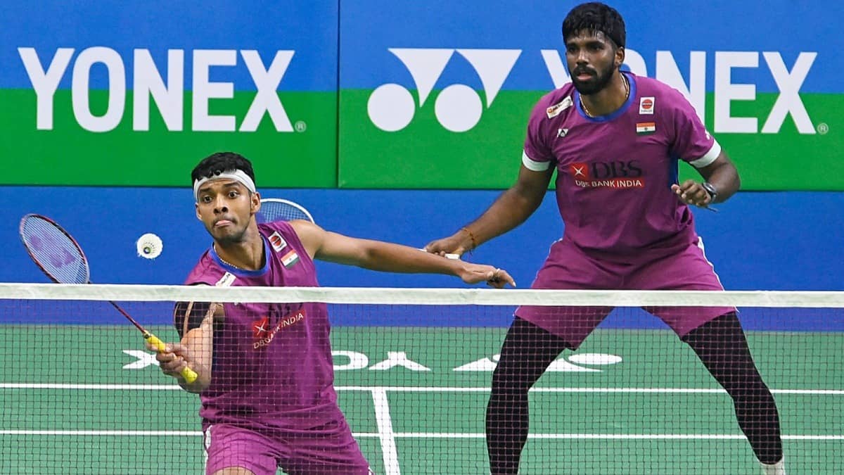 Chirag Shetty and Satwiksairaj Rankireddy in action