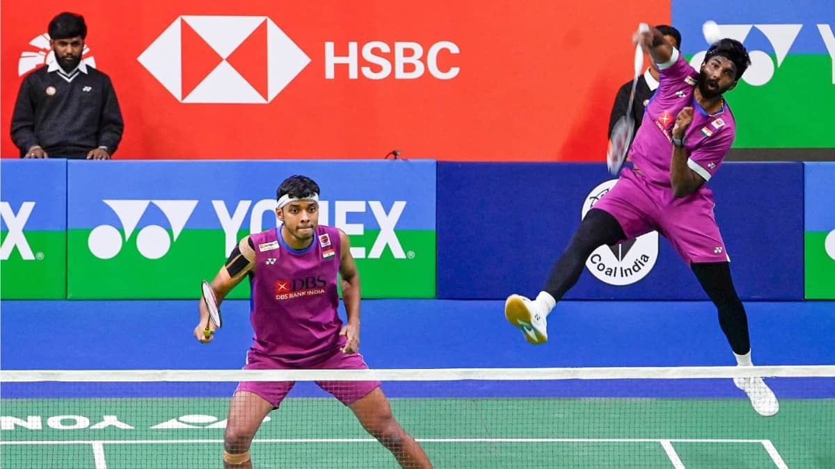 Chirag Shetty and Satwiksairaj Rankireddy in action