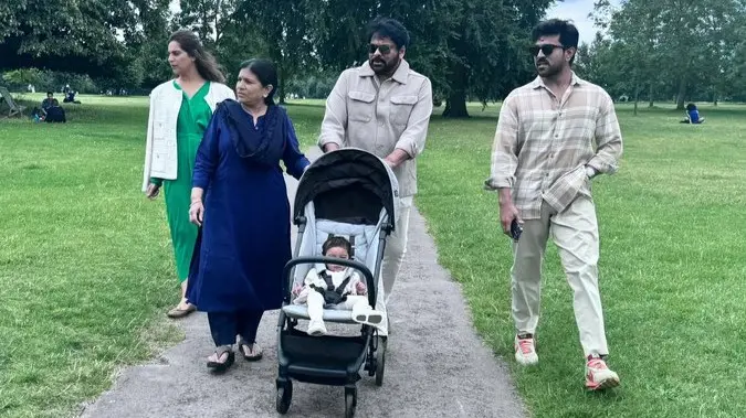 Paris Olympics 2024: Chiranjeevi's Quality Time With Ram Charan, Klin Kaara Before Opening Ceremony Chiranjeevi