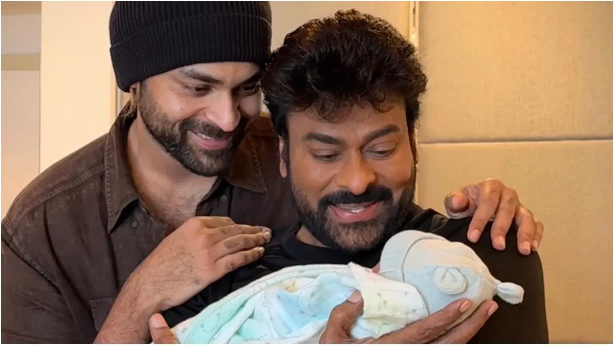 Chiranjeevi meets his grand nephew with Varun Tej