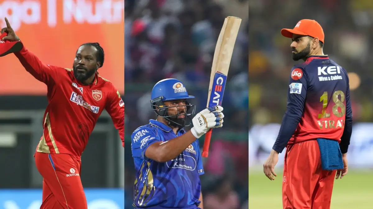 Chris Gayle, Rohit Sharma and Virat Kohli