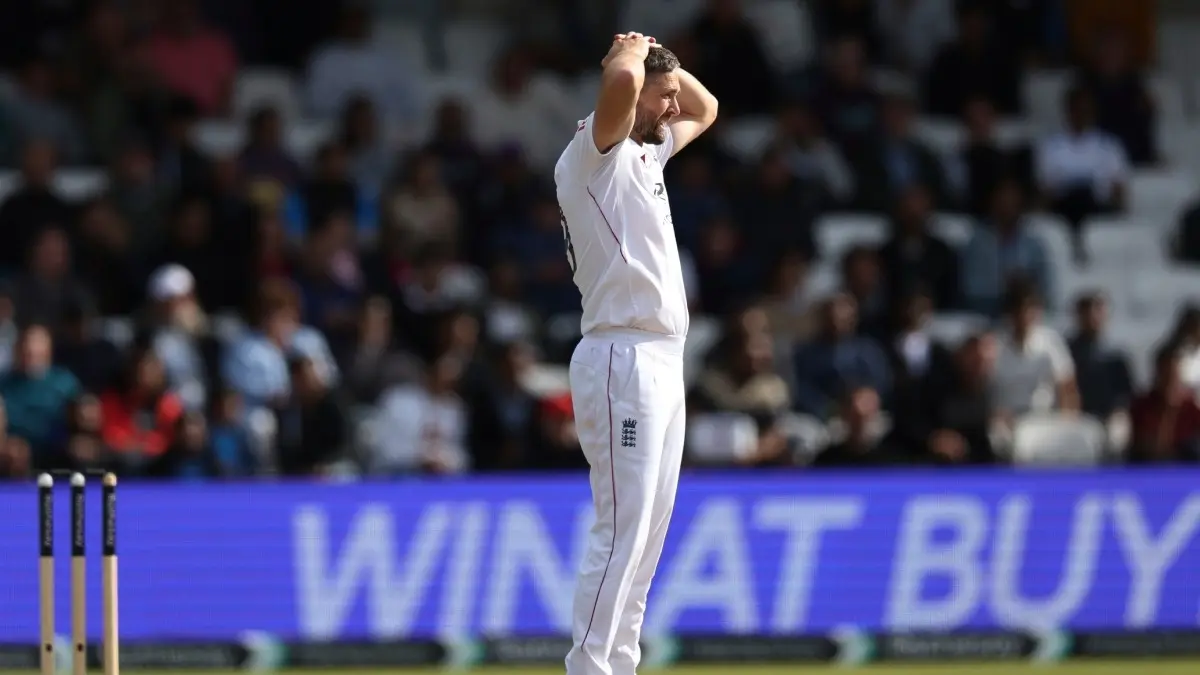 Chris Woakes during the IND vs ENG Test match