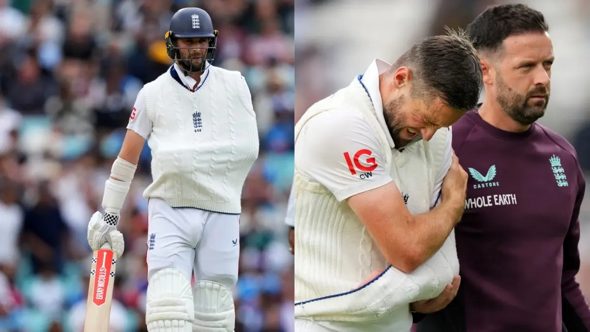 Chris Woakes Braves Shoulder Injury As He Walks Out To Bat At The Oval, Gets Rousing Reception As He Defies Pain To Bail England Out | WATCH Chris Woakes with a sling around his arm