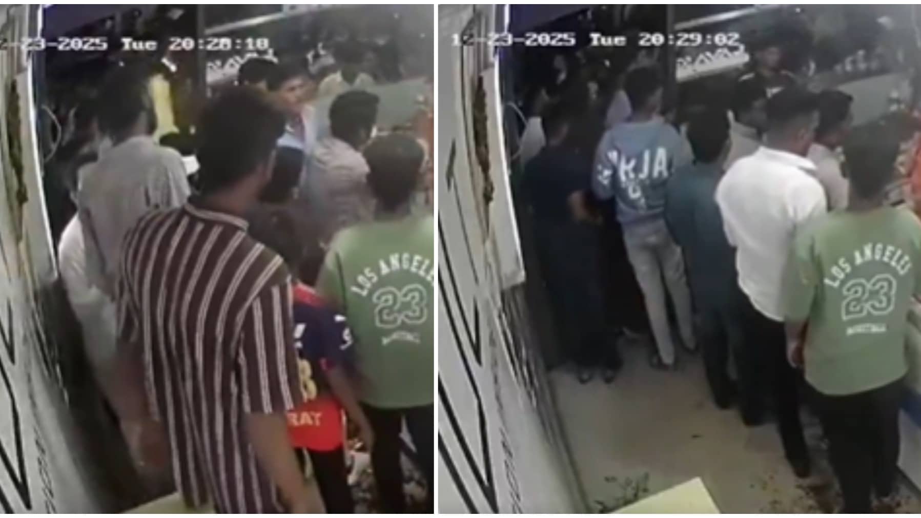 Christmas Post Row: Mob Beats Bajrang Dal Worker With Slippers & Flower Pots In Navi Mumbai | CCTV