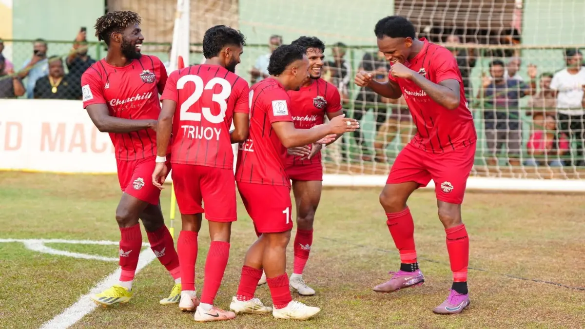 AIFF Appeals Committee Declares Churchill Brothers As I-League Champions, Inter Kashi To Challenge Decision At CAS Churchull Brothers footballers celebrate a goal