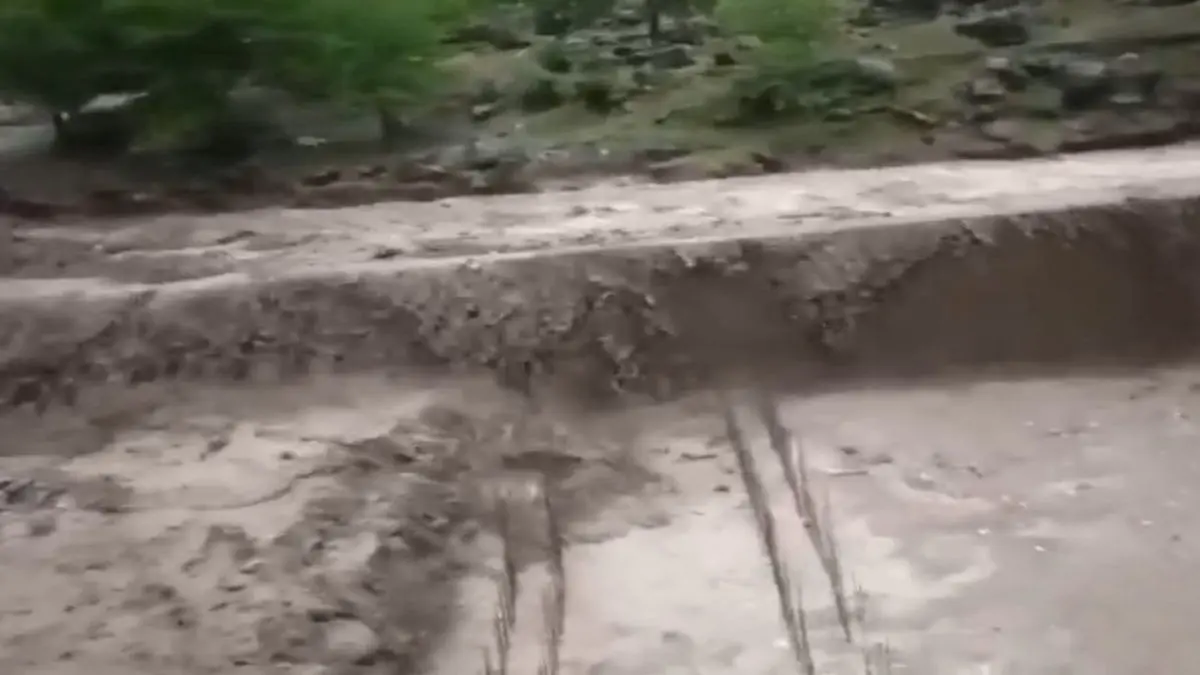 Cloudburst, Hailstorm Hit Karnah Hydroelectric Project in Kupwara: Landslide Blocks Roads, Project Site Suffers Severe Flooding Cloudburst lashes12 MW Karnah Hydroelectric Project