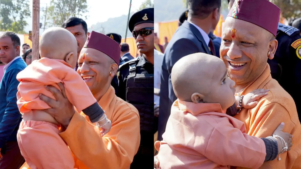 CM Yogi Adityanath with Kid