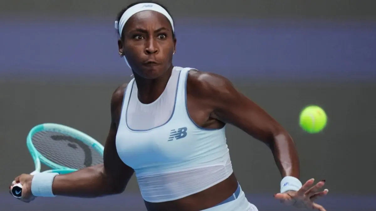 Coco Gauff in action