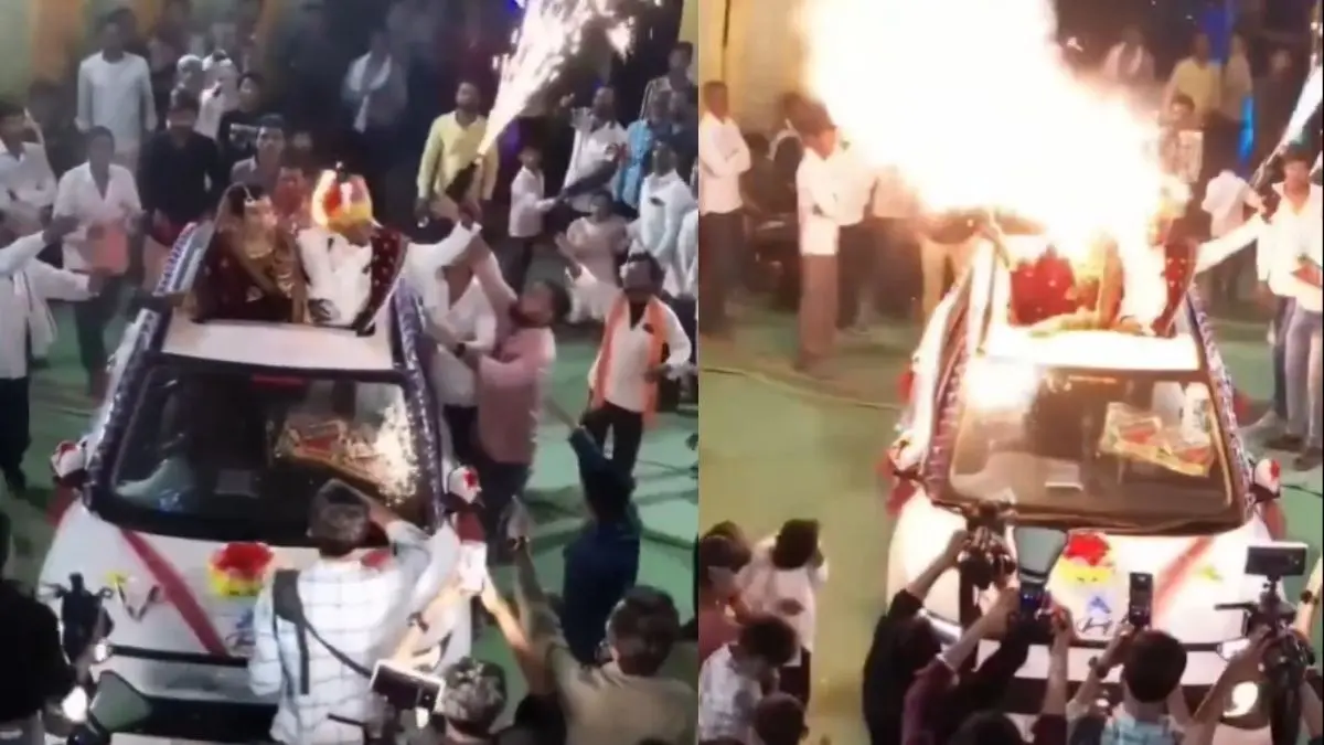 Cold Fire Pyro exploded in the bride's hand, the groom's turban caught fire