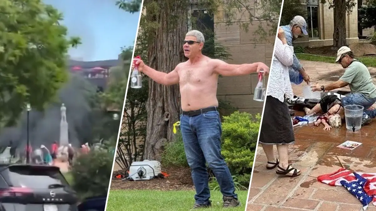 Colorado ‘Targeted Terror Attack’: Half-Naked Suspect Screaming ‘Free Palestine’ Is Egyptian National With Expired Visa, Used Homemade Flamethrower on Jewish Protesters Colorado ‘Targeted Terror Attack’: Half-Naked Suspect Screaming ‘Free Palestine’ Is Egyptian National With Expired Visa, Used Homemade Flamethrower on Jewish Protesters