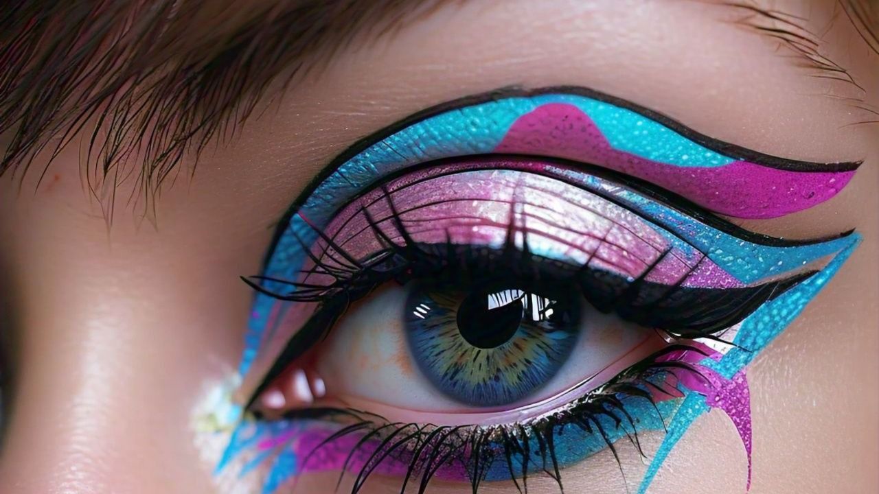 Coloured graphic eyeliner 