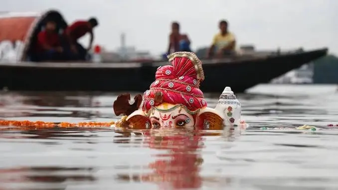 Conclude the celebration with the visarjan ritual, where the idol is immersed in water. This symbolic act represents the departure of Lord Ganesha from your home and the promise of his return next year.