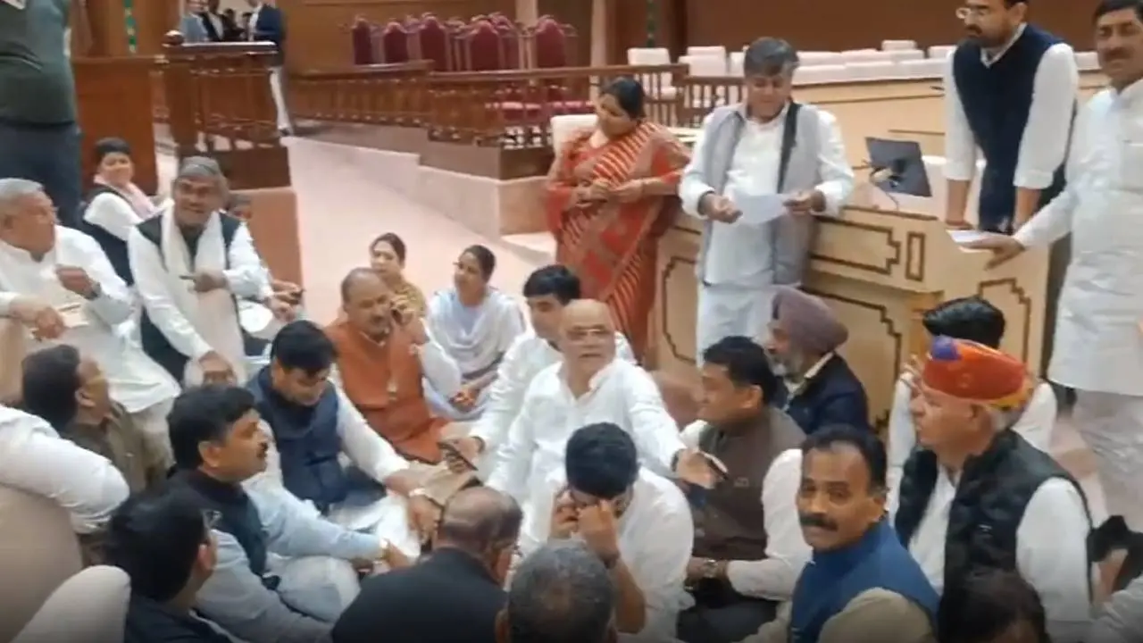 congress mla spend night in rajasthan assembly