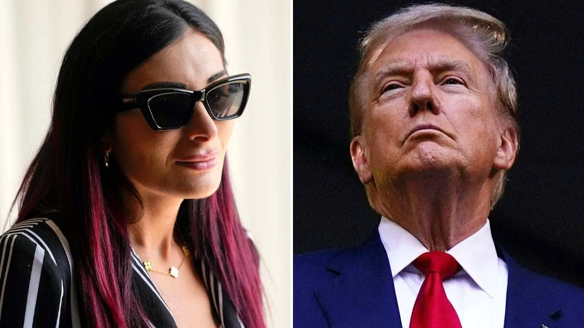 Conspiracy theorist Laura Loomer and US President Donald Trump