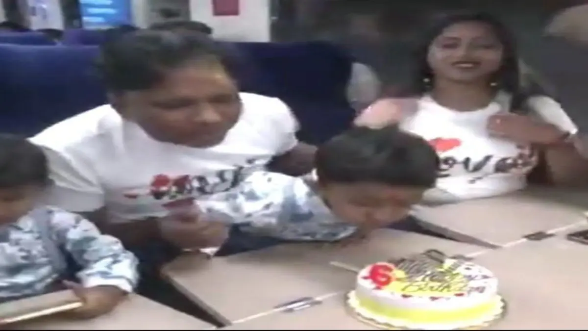 Couple celebrated son's sixth birthday in Kashmir's first Vnde Bharat Express reaching Anji Khad Bridge