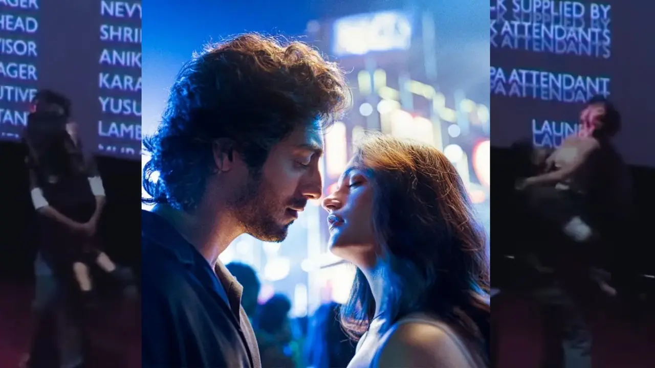 couple get romantic in theatres after watching ahaan panday aneet padda film saiyaara video goes viral