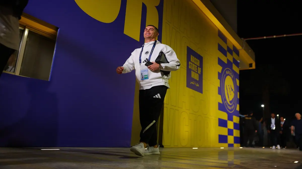 Cristiano Ronaldo arrives for FC Goa clash