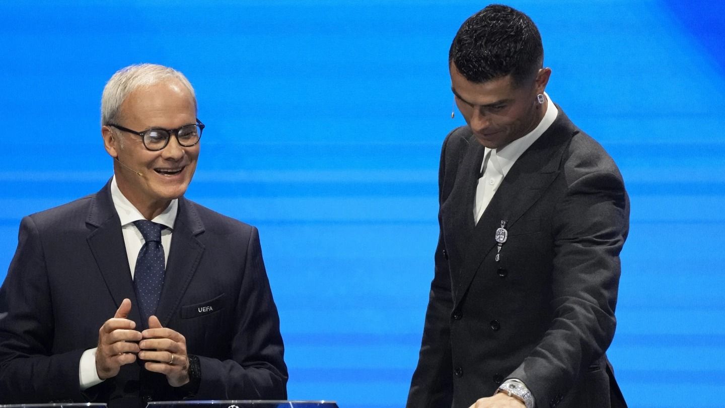 Cristiano Ronaldo attends UEFA Champions League Draw