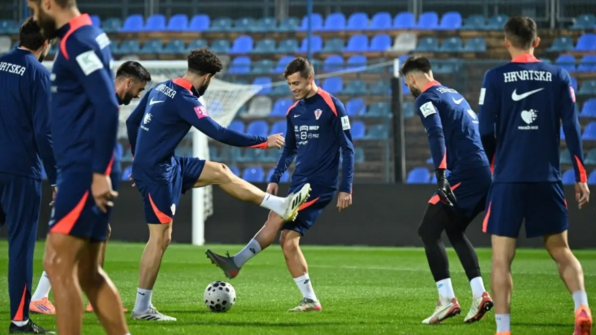 Croatian players during practice ahead of FIFA World Cup Qualifier
