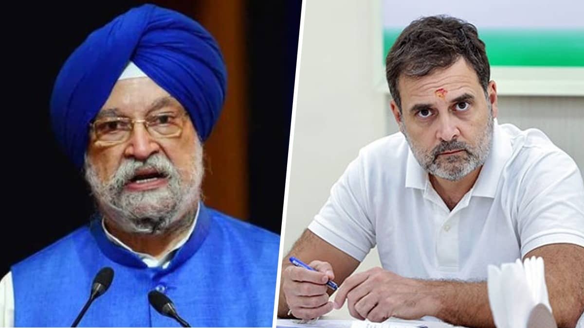 'Crosses All Boundaries of Civility, Decency, Dignity': Hardeep Puri Slams Rahul Gandhi Over 'Traitor' Remarks Against Ravneet Bittu
