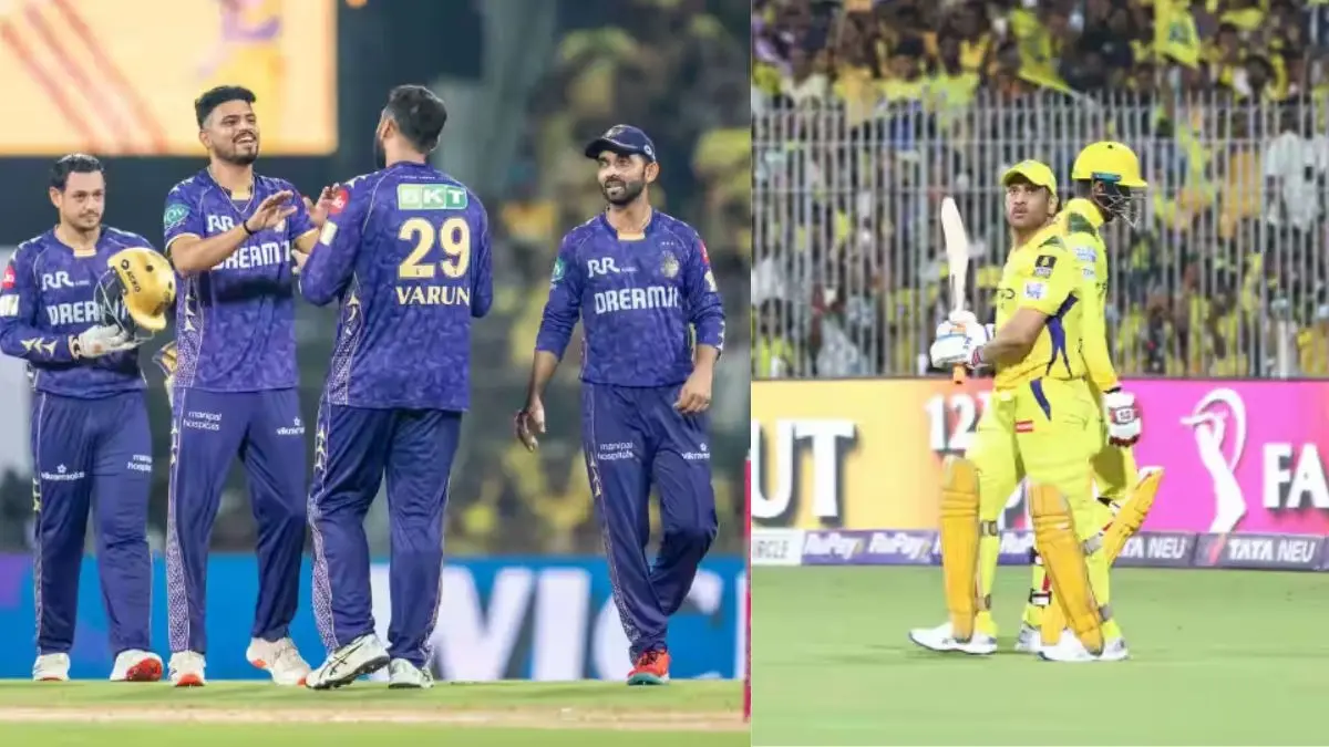 csk score lowest score in MA Chidambaram Stadium against kkr as MS Dhoni comeback as captain