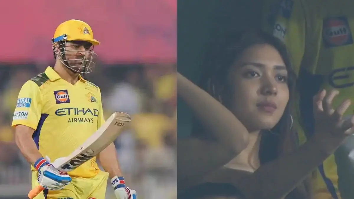 CSK vs RR after ms dhoni wicket mystery girl angry reaction went viral